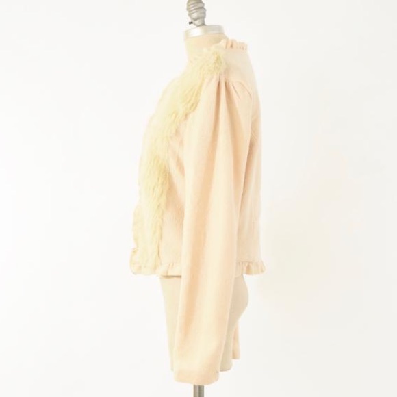 Anthropologie cream fur wool jacket - Picture 11 of 13